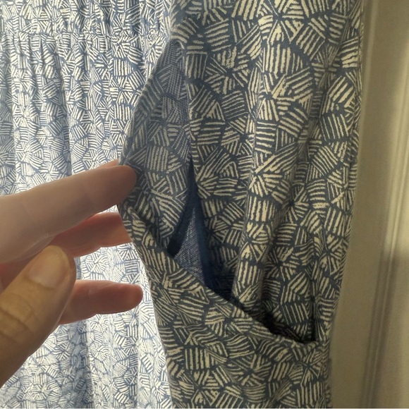 Garnet Hill Sleeveless Tencel Jersey Dress Side Pockets Blue Large - Picture 4 of 7